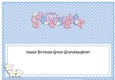 Large DL Birthday GREAT GRANDDAUGHTER Flowers insert