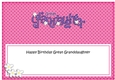 Large DL Birthday GREAT GRANDDAUGHTER Flowers insert