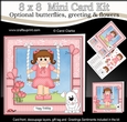 8 x 8 Cute Little Girl is Swinging High Mini Kit with 3d Decoupage