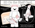 3D On the Shelf Card Kit - Cute Little Livvy Bear is ready for Bathtime