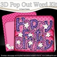 3D 50th BIRTHDAY Flowers Pop Out Word Card