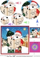 Christmas Carol Singing Santa & Snowman Merry Carollers Circle Pyramage Topper