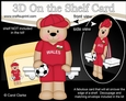 3D On the Shelf Card Kit - Little Football Freddy Teddy Plays for Wales