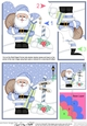 Christmas Santa at the Noth Pole with his sack and presents Shell Edged Stacker