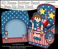 3D Patriotic Stars & Stripes Addison is Celebrating 4th July Rubber Band Pop Up Box Card