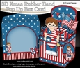 3D Patriotic Stars & Stripes Rylan is Celebrating 4th July Rubber Band Pop Up Box Card