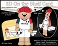 3D On the Shelf Card Kit - Little Football Freddy Teddy Plays for France