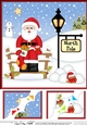 8 x 8 Christmas at the North Pole Santa has a Stocking Scalloped Corner Topper 