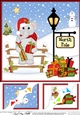 8 x 8 Christmas at the North Pole Lola Elephant has presents Scalloped Corner Topper