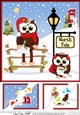 8 x 8 Christmas at the North Pole Little Hoot Owls Post their Cards Scalloped Corner Topper