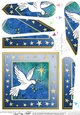 Christmas Dove Quick Card with Fan Pyramage Topper