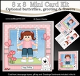 8 x 8 Cute Little Girl is Swinging High Mini Kit with 3d Decoupage