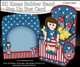 3D Patriotic Stars & Stripes Hailey is Celebrating 4th July Rubber Band Pop Up Box Card