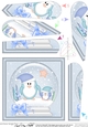Christmas Pretty Pastel Penguins Snowglobe Fan Pyramage Topper