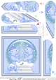 Christmas Pretty Pastel Elephants Snowglobe Fan Pyramage Topper