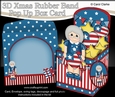3D Patriotic Stars & Stripes Jayla is Celebrating 4th July Rubber Band Pop Up Box Card