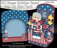 3D Patriotic Stars & Stripes Braxton is Celebrating 4th July Rubber Band Pop Up Box Card