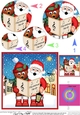 Christmas Carol Singing Santa & Robin Merry Carollers Circle Pyramage Topper