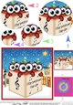 Christmas Carol Singing Little Hoot Owls Merry Carollers Circle Pyramage Topper