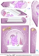 Christmas Lola Elephant plays with a Snowflake Snowglobe Fan Pyramage Topper
