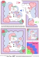 Christmas Snowman Oli has a Santa Sack Shell Edged Corner side stacker