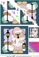 Christmas Livvy Bear goes Carol Singing Scallop Corner Topper