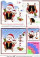 Christmas Santa goes Sledging with Teddy Shell Edged Stacker