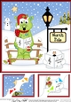 8 x 8 Christmas at the North Pole Denis Dinosaur is Carol Singing Scalloped Corner Topper