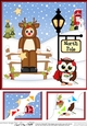 8 x 8 Christmas at the North Pole Reindeer Fancy Dress Scalloped Corner Topper  