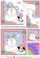 Christmas Snowball Sam and Pip Penguin have a Snowball Fight Shell Edged Corner