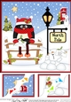 8 x 8 Christmas at the North Pole Pip Penguin posts a letter to Santa Scalloped Corner Topper