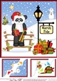 8 x 8 Christmas at the North Pole Chi Chi Panda has some Christmas Presents Scalloped Corner Topper