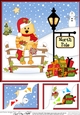 8 x 8 Christmas at the North Pole Little Chick Christmas Quackers has a Stocking Scalloped Corner Topper