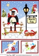 8 x 8 Christmas at the North Pole Puffin Pilchard posts a letter to Santa Scalloped Corner Topper