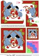Christmas OOps Rudolph goes skiiing and gets stuck!! Shell Edged Corner Stacker