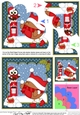 Christmas Bobbin Robin has a Snowball Fight with Little Hoot Owl Shell Edged Corner Stacker