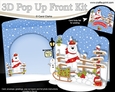 3D Christmas Pop Up Front Card Kit Ben Polar Bear has a Christmas Cracker