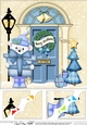 8 x 8 Christmas Door Cute Teddy Bear has a present Scalloped Corner Topper