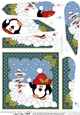 Christmas Pip Penguin has a snowball fight Fan Pyramage Topper