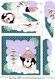Christmas Pip Penguin has a snowball fight Fan Pyramage Topper