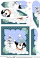 Christmas Pip Penguin has a snowball fight Fan Pyramage Topper