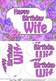 A5 Birthday WIFE Time for Roses Oval Pyramage Topper