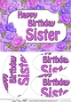 A5 Birthday SISTER Time for Roses Oval Pyramage Topper
