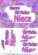 A5 Birthday NIECE Time for Roses Oval Pyramage Topper