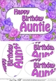 A5 Birthday AUNTIE Time for Roses Oval Pyramage Topper