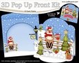3D Christmas Pop Up Front Card Kit Rudolph goes Skiing