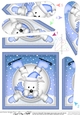 Xmas Oops Jock Westie Dog meets a Snowball Fan Pyramage Topper