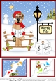 8 x 8 Christmas at the North Pole Frank Meerkat goes Carol Singing with Snowball Sam Scalloped Corner Topper