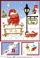8 x 8 Christmas at the North Pole Bobbin Robin has a letter for Santa Scalloped Corner Topper