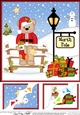 8 x 8 Christmas at the North Pole Cute Little Livvy Bear has a Christmas Stocking Scalloped Corner Topper